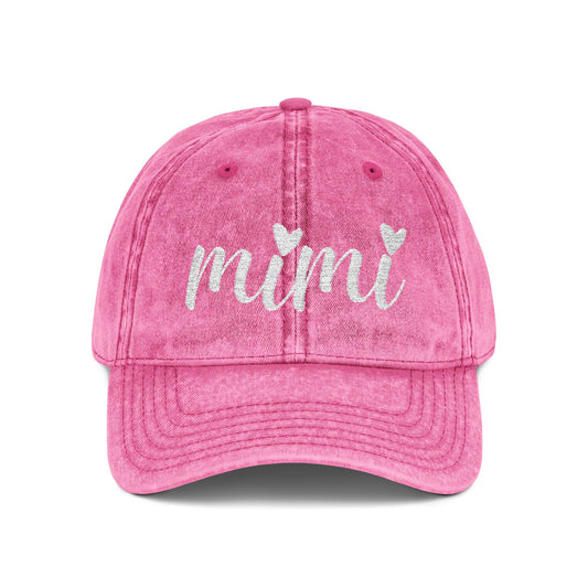 Vintage Cap (Embroidery) - Embroidered MIMI Baseball Cap for Grandmother
