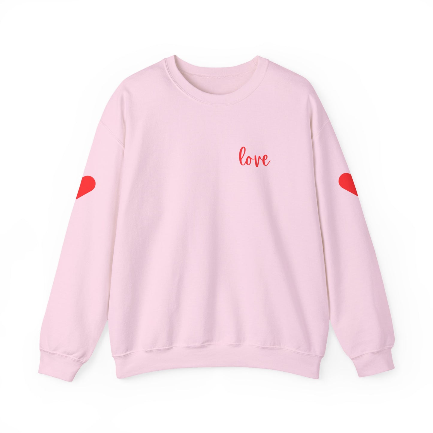 Valentine's Love Sweatshirt with Hearts on Sleeve