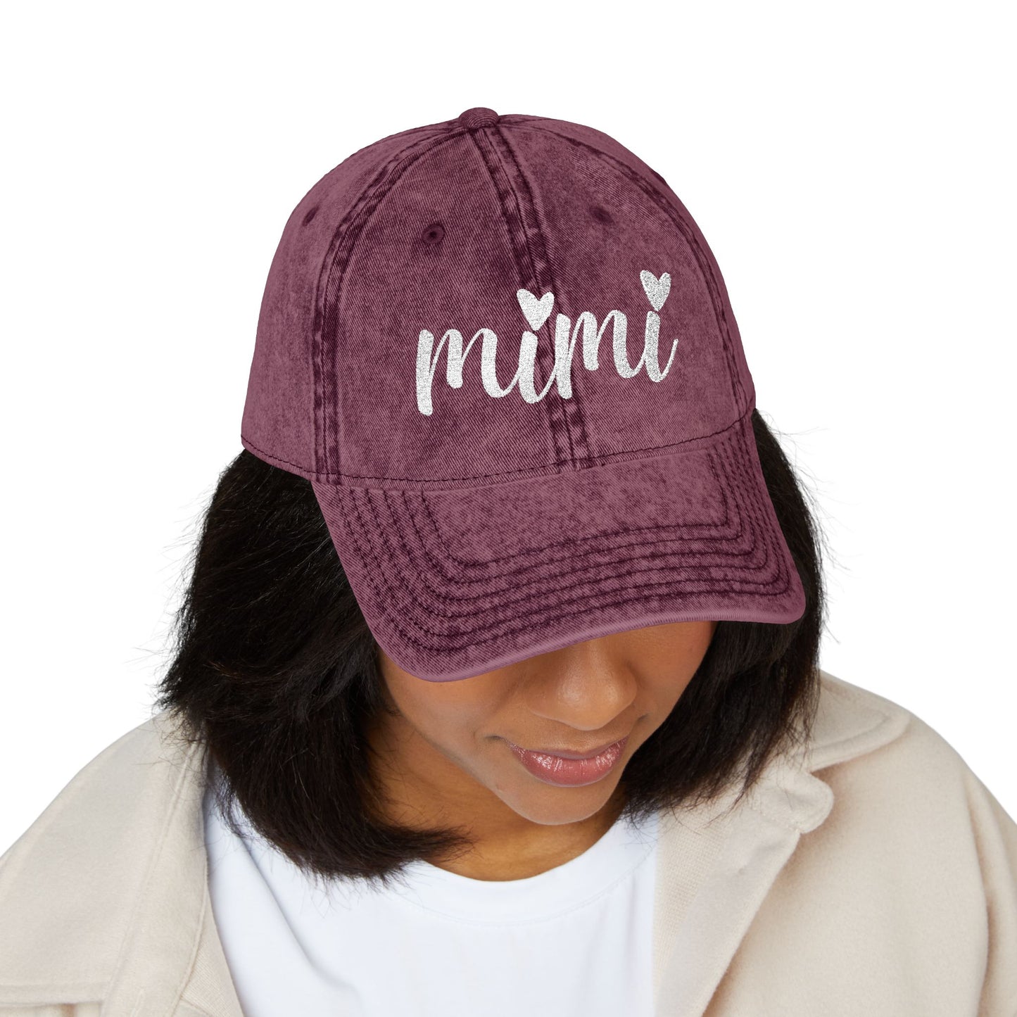 Vintage Cap (Embroidery) - Embroidered MIMI Baseball Cap for Grandmother