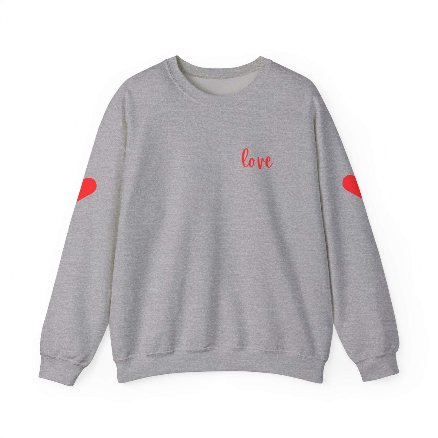 Valentine's Love Sweatshirt with Hearts on Sleeve