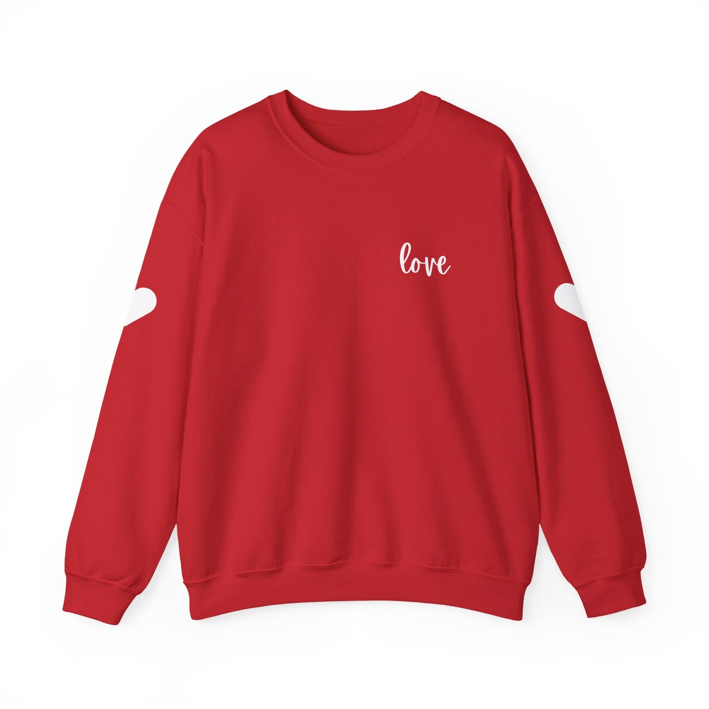 Valentine's Love Sweatshirt with Hearts on Sleeve