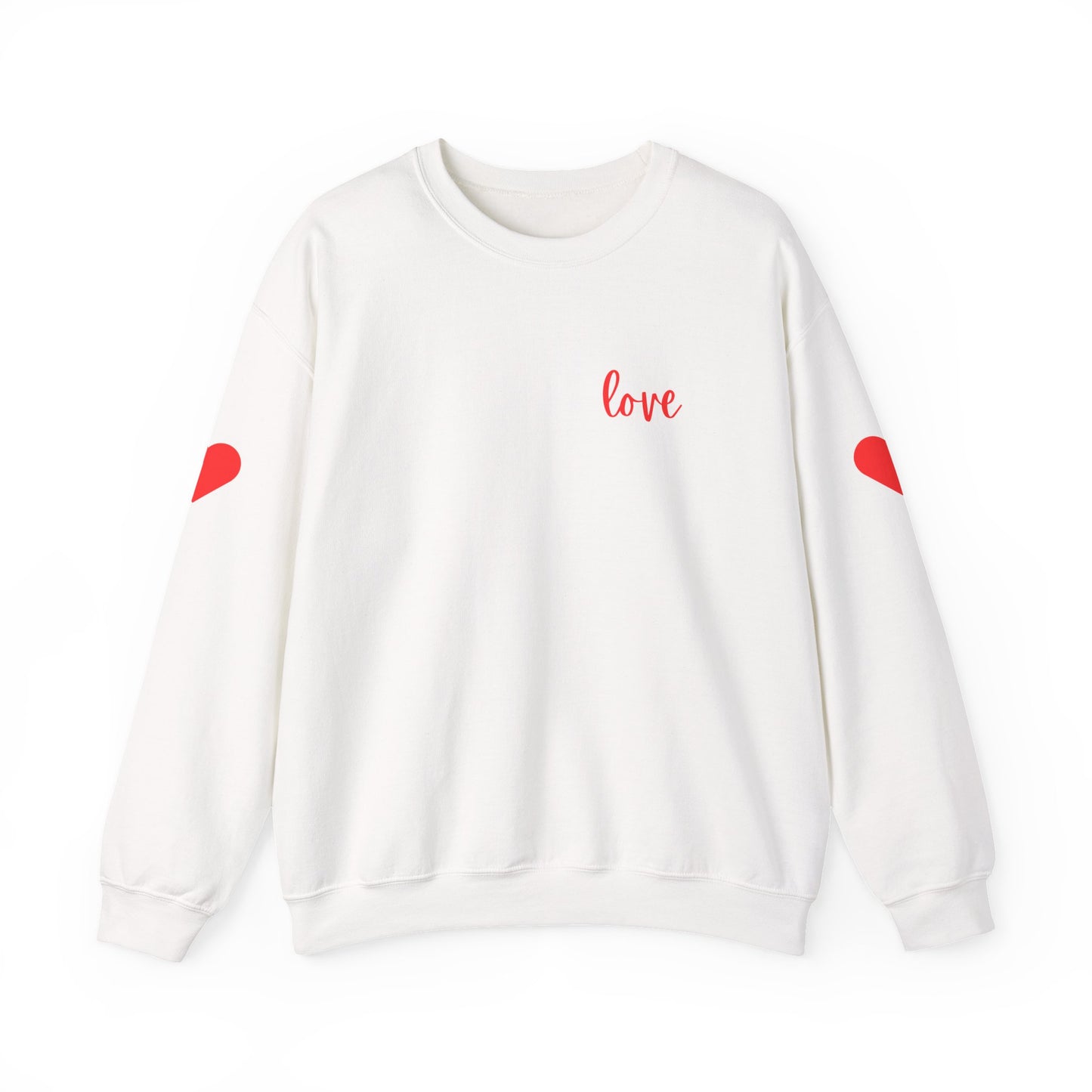 Valentine's Love Sweatshirt with Hearts on Sleeve