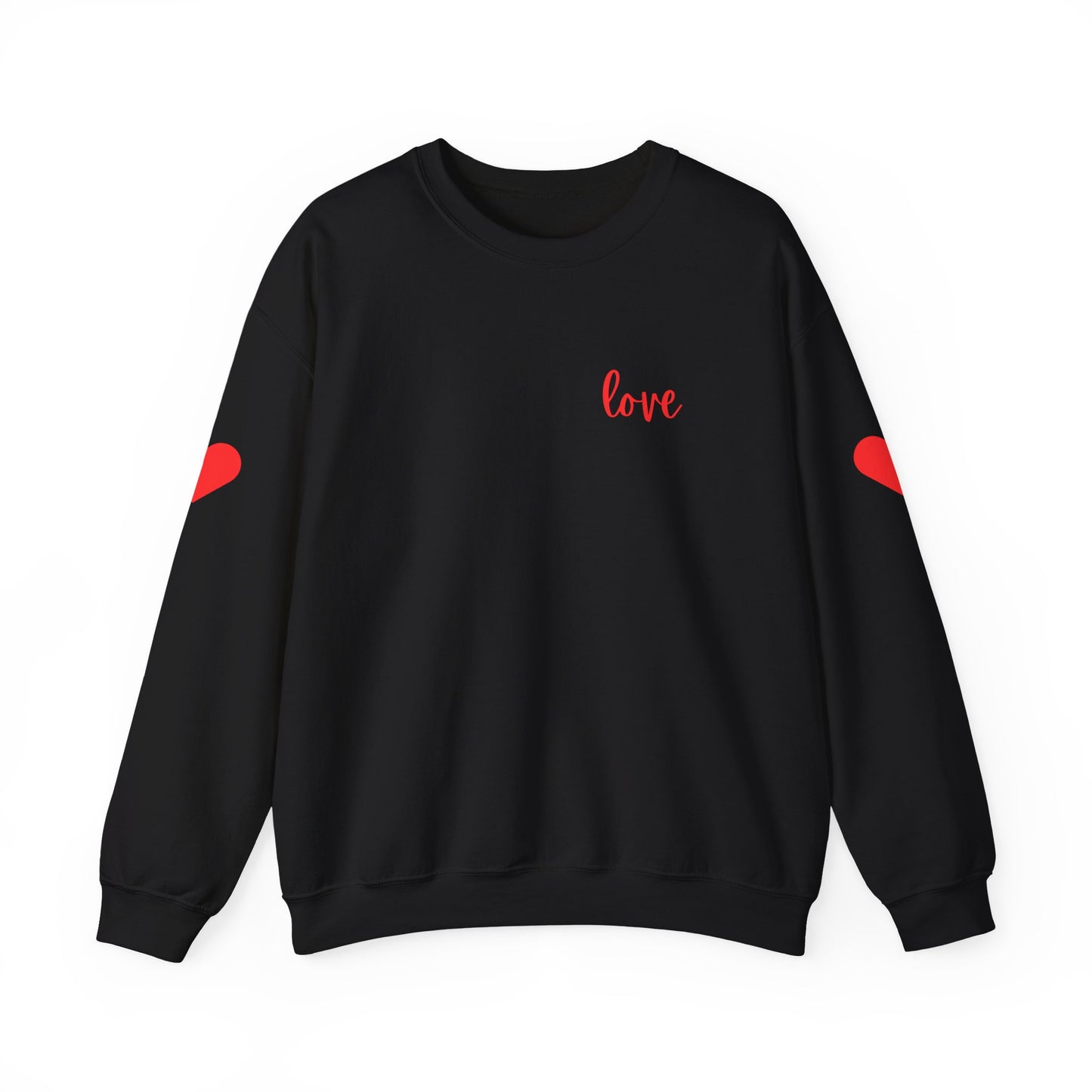 Valentine's Love Sweatshirt with Hearts on Sleeve