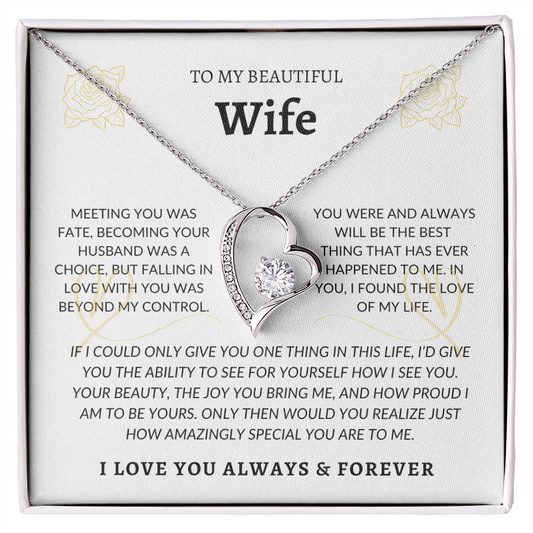 To My Beautiful Wife Forever Necklace